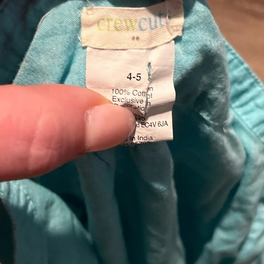 Girls teal crew cuts fancy top 4/5